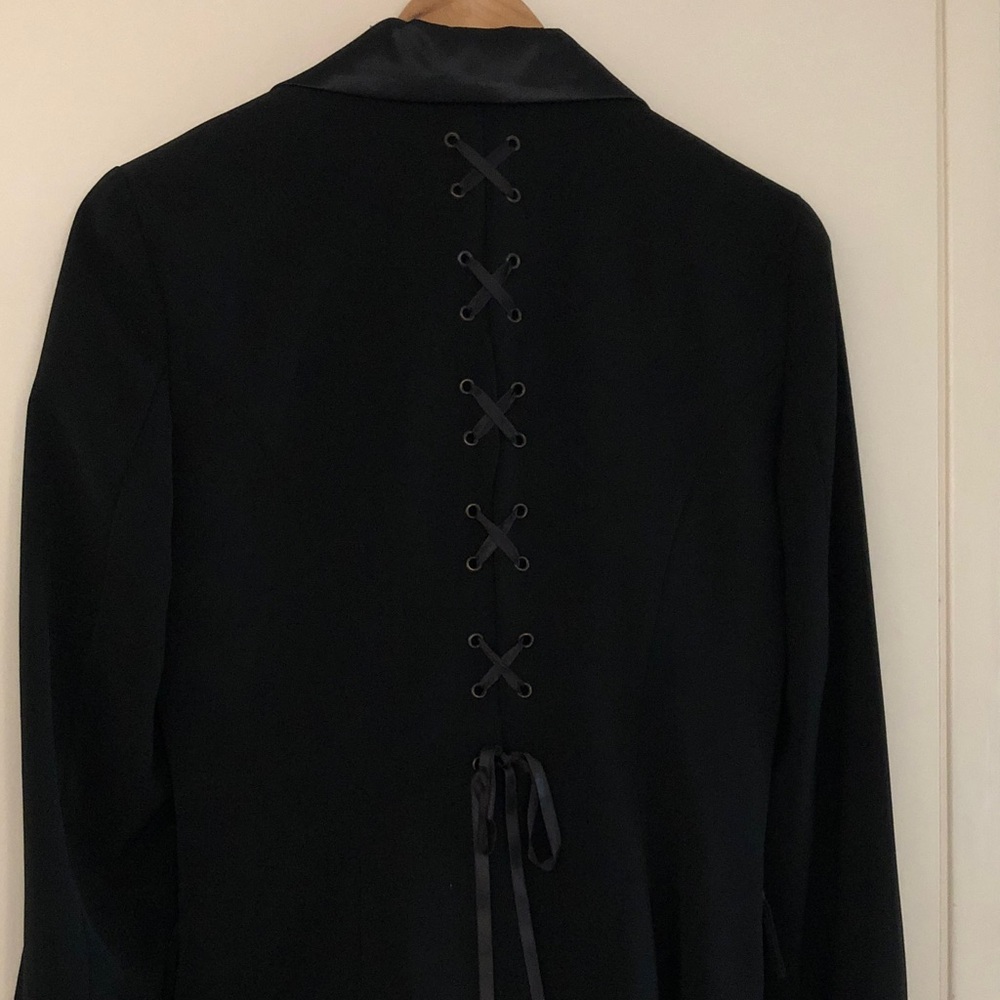 2pc Suit BESTINI PARIS Back To The Office Ready! Tuxedo like lace-up back! Black - Picture 4 of 17